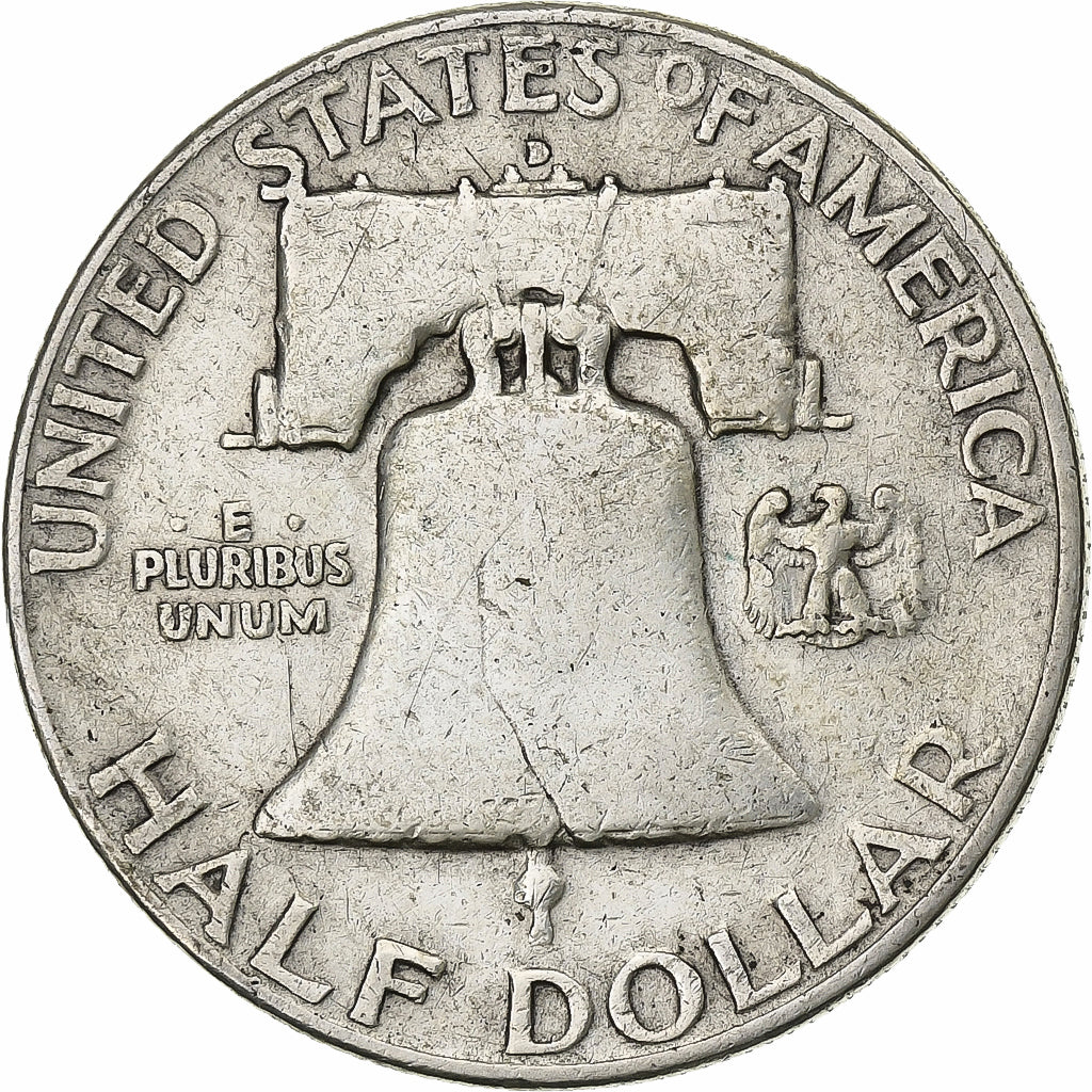 États-Unis, Half Dollar, Franklin Half Dollar, 1952, Denver, Argent, TTB