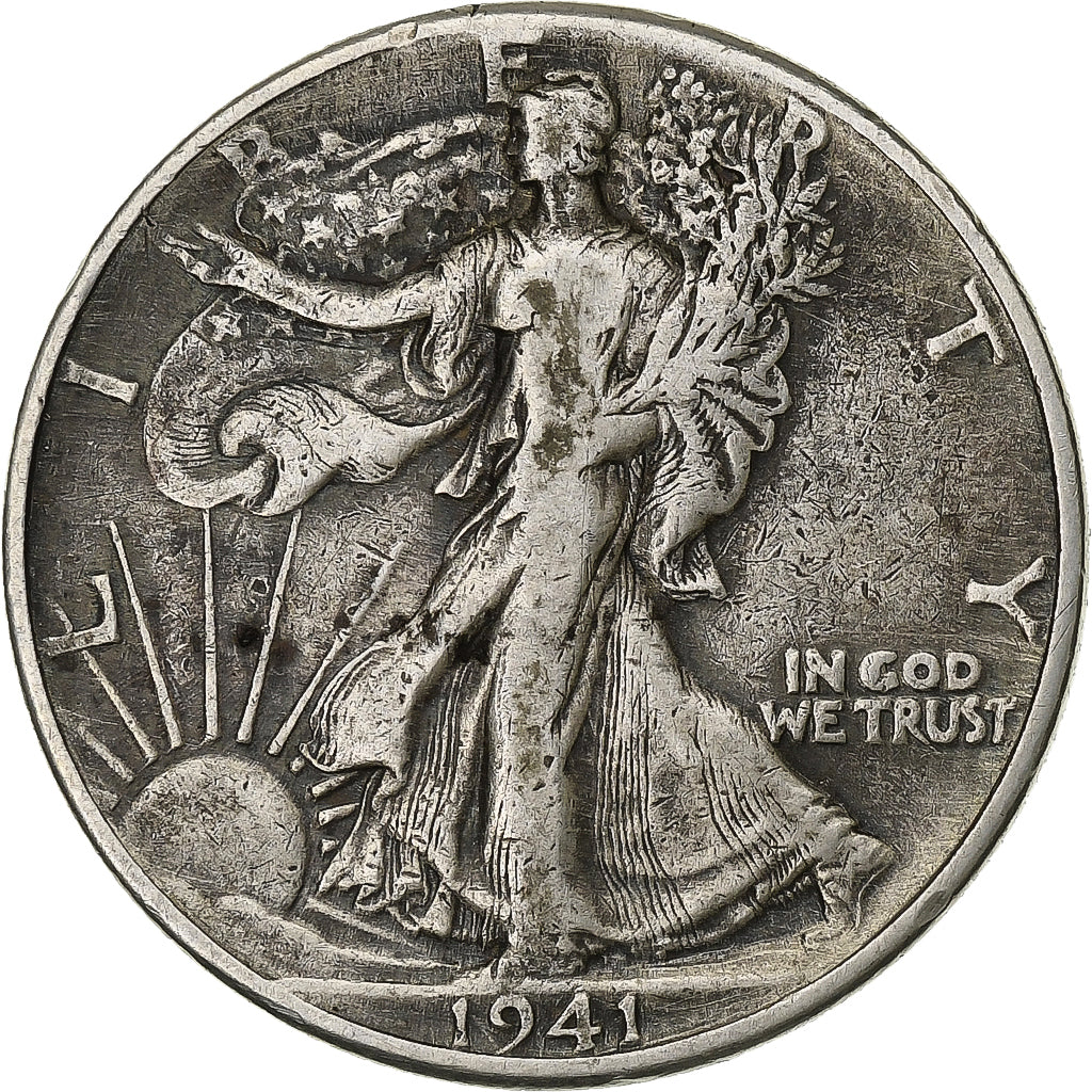 États-Unis, Half Dollar, Walking Liberty Half Dollar, 1941, U.S. Mint, Argent