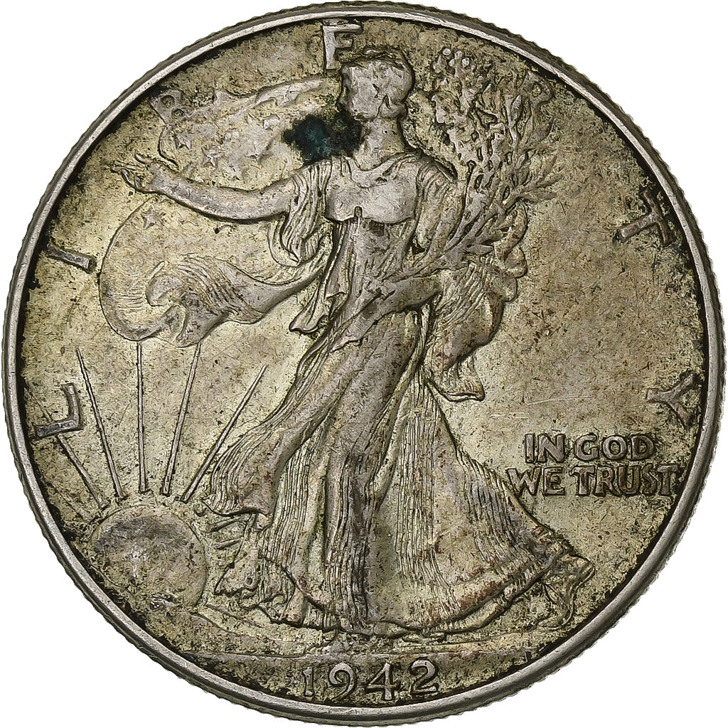 Stati Uniti, Half Dollar, Walking Liberty Half Dollar, 1942, U.S. Mint, Argento