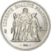 Coin, France, Hercule, 50 Francs, 1974, Avers 20 francs, MS(60-62), Silver