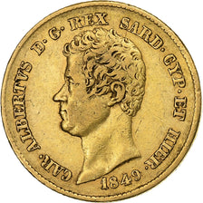 STATI ITALIANI, SARDINIA, Carlo Alberto, 20 Lire, 1849, Genoa, Oro, MB+