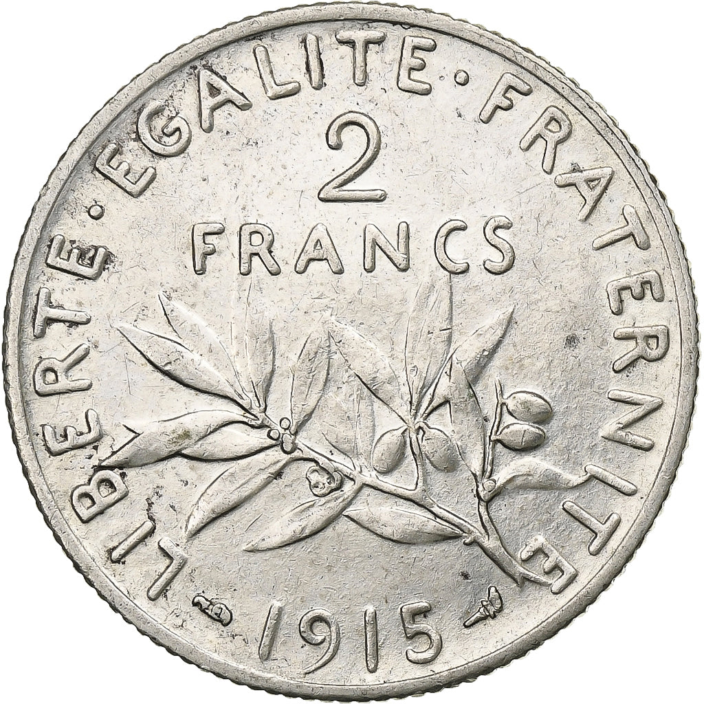 Coin, France, Semeuse, 2 Francs, 1915, Paris, AU(50-53), Silver, KM:845.1