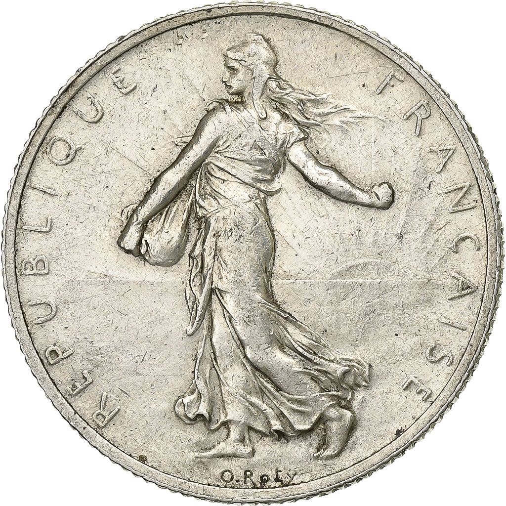 Moneta, Francja, Semeuse, 2 Francs, 1915, Paris, AU(50-53), Srebro, KM:845.1
