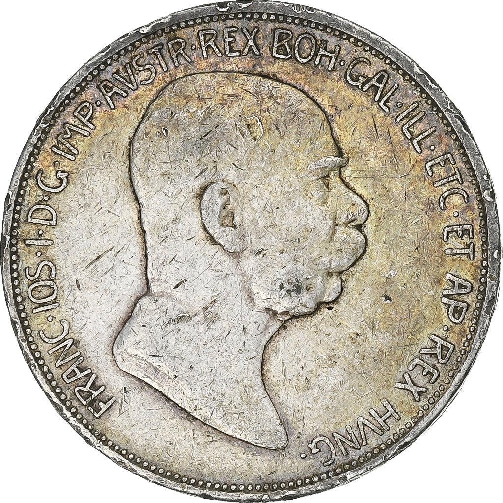 Moeda, Áustria, Franz Joseph I, 5 Corona, 1909, EF(40-45), Prata, KM:2814