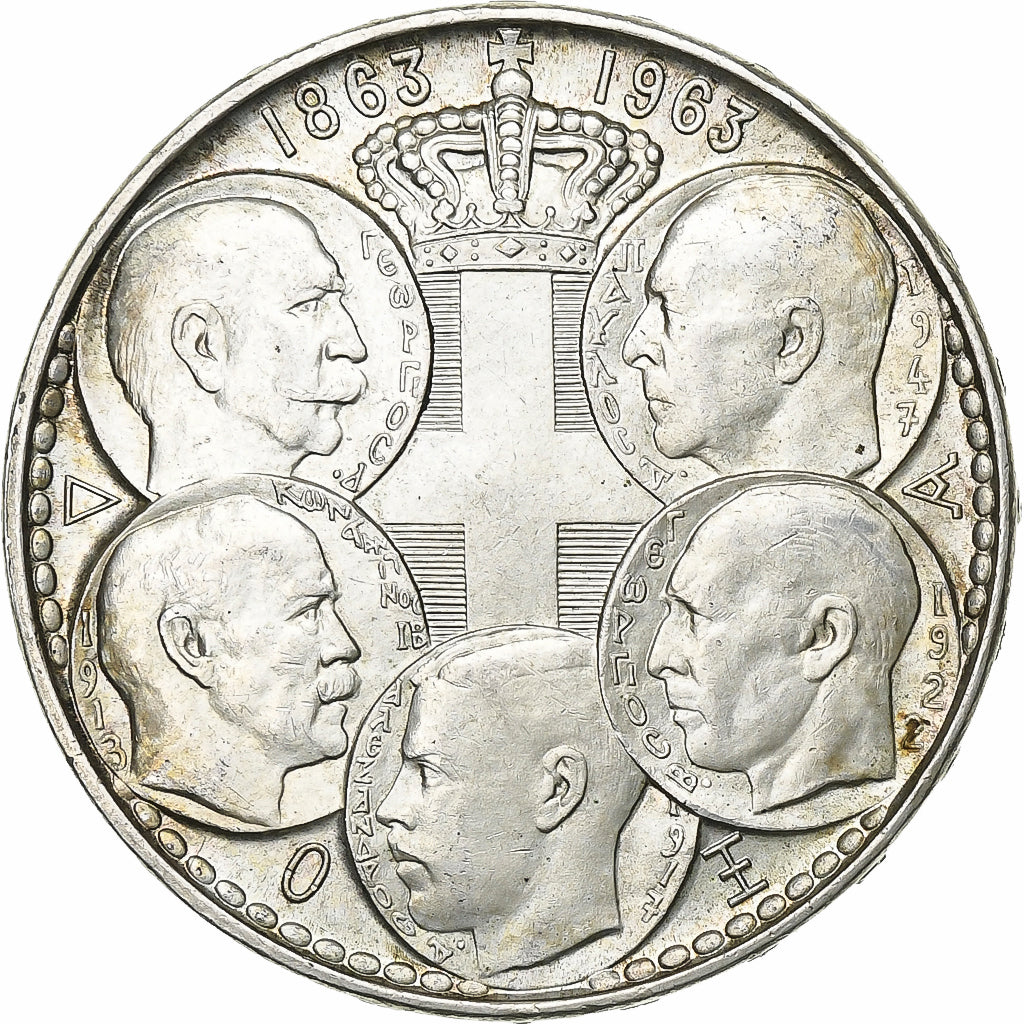 Grecja, Paul I, 30 Drachmai, 1963, Paris, Srebro, AU(50-53)