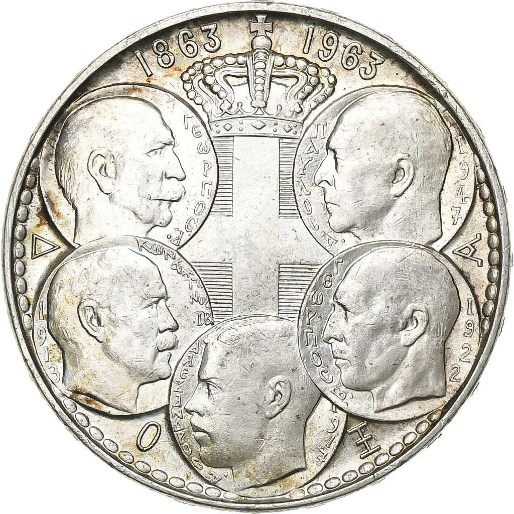 Grecia, Paul I, 30 Drachmai, 1963, Paris, Argento, BB+