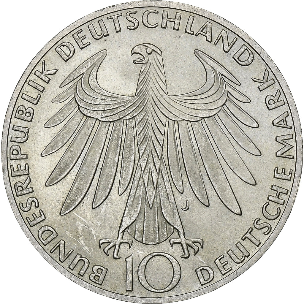 Monnaie, République fédérale allemande, 10 Mark, 1972, Hambourg, SPL, Argent