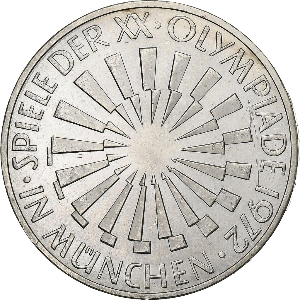 Moneta, GERMANIA - REPUBBLICA FEDERALE, 10 Mark, 1972, Hambourg, SPL, Argento