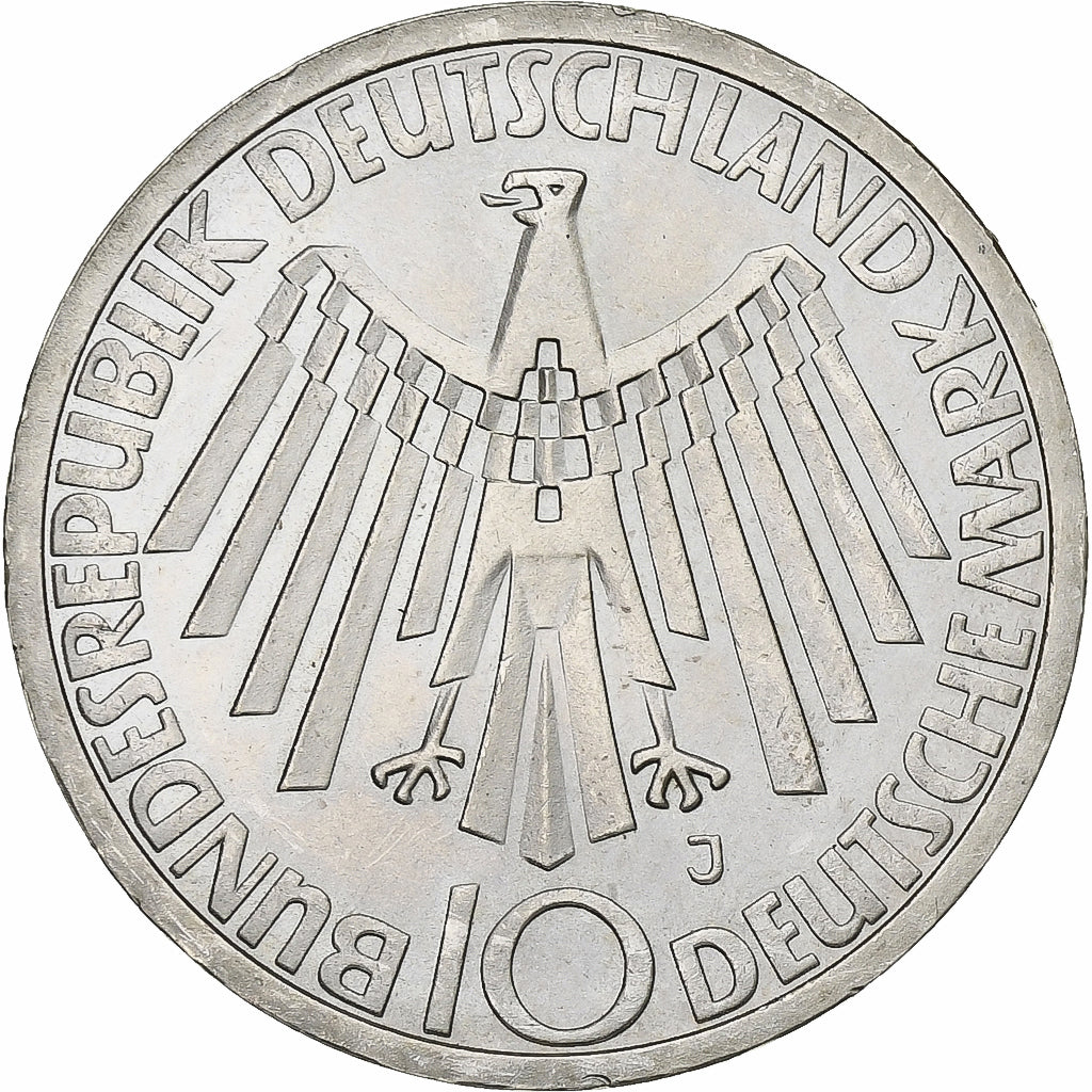 Moneta, GERMANIA - REPUBBLICA FEDERALE, 10 Mark, 1972, Hambourg, SPL, Argento
