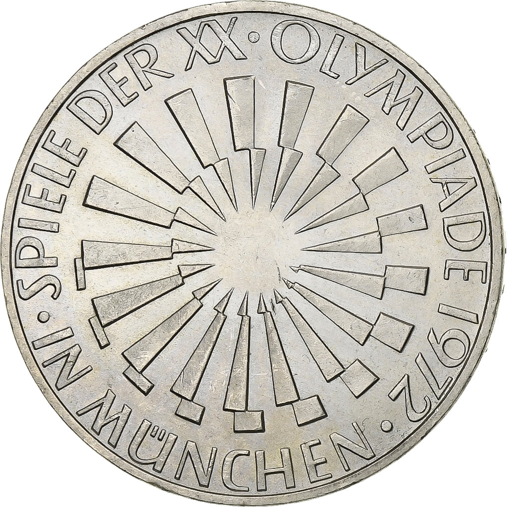 Monnaie, République fédérale allemande, 10 Mark, 1972, Karlsruhe, SUP