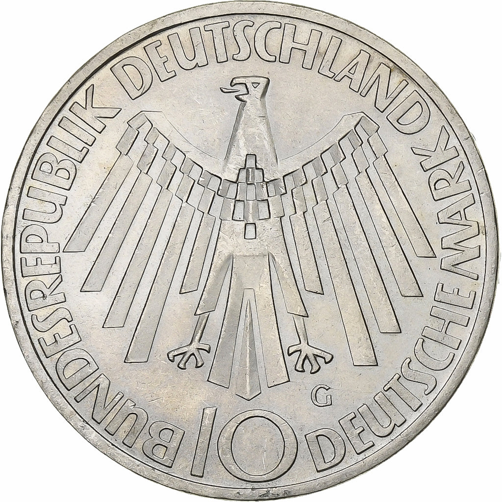 Monnaie, République fédérale allemande, 10 Mark, 1972, Karlsruhe, SUP
