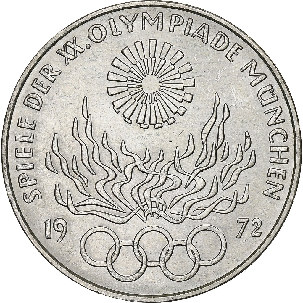 Moneda, ALEMANIA - REPÚBLICA FEDERAL, 10 Mark, 1972, Munich, EBC+, Plata