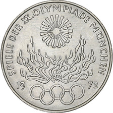 Moneda, ALEMANIA - REPÚBLICA FEDERAL, 10 Mark, 1972, Munich, EBC+, Plata