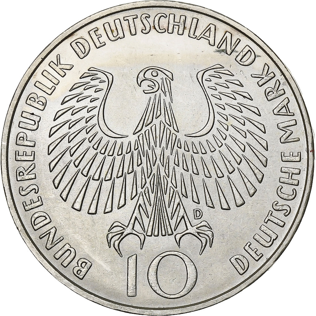 Moneda, ALEMANIA - REPÚBLICA FEDERAL, 10 Mark, 1972, Munich, EBC+, Plata