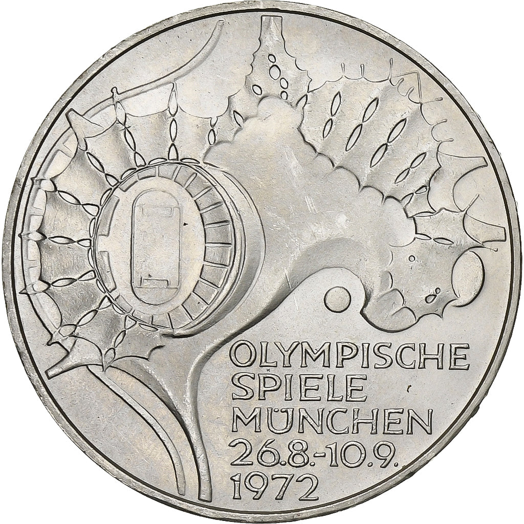 Moneda, ALEMANIA - REPÚBLICA FEDERAL, 10 Mark, 1972, Munich, EBC+, Plata