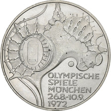 Monnaie, République fédérale allemande, 10 Mark, 1972, Karlsruhe, FDC