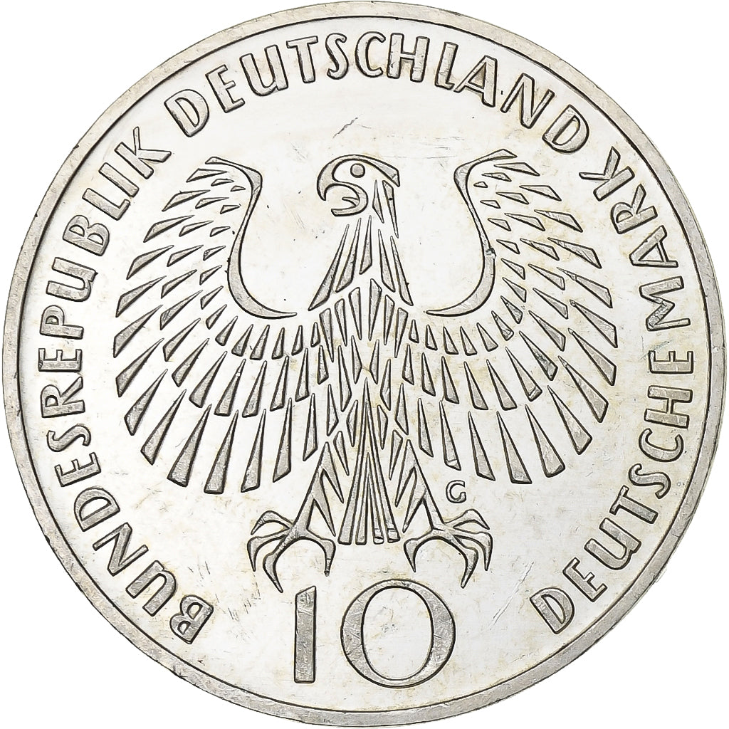Moneta, GERMANIA - REPUBBLICA FEDERALE, 10 Mark, 1972, Karlsruhe, SPL, Argento