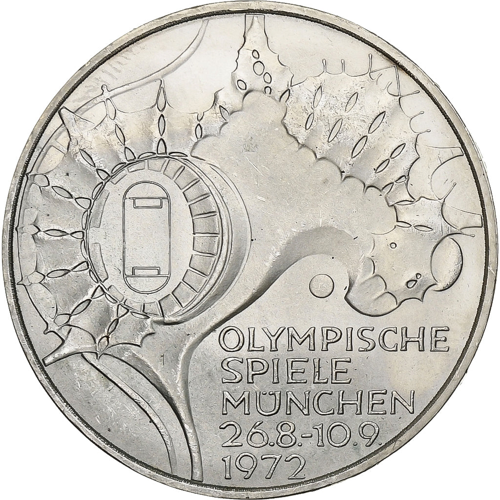 Federale Duitse Republiek, 10 Mark, 1972, Hamburg, Zilver, PR, KM:133