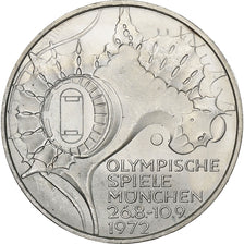 République fédérale allemande, 10 Mark, 1972, Hamburg, Argent, SUP, KM:133