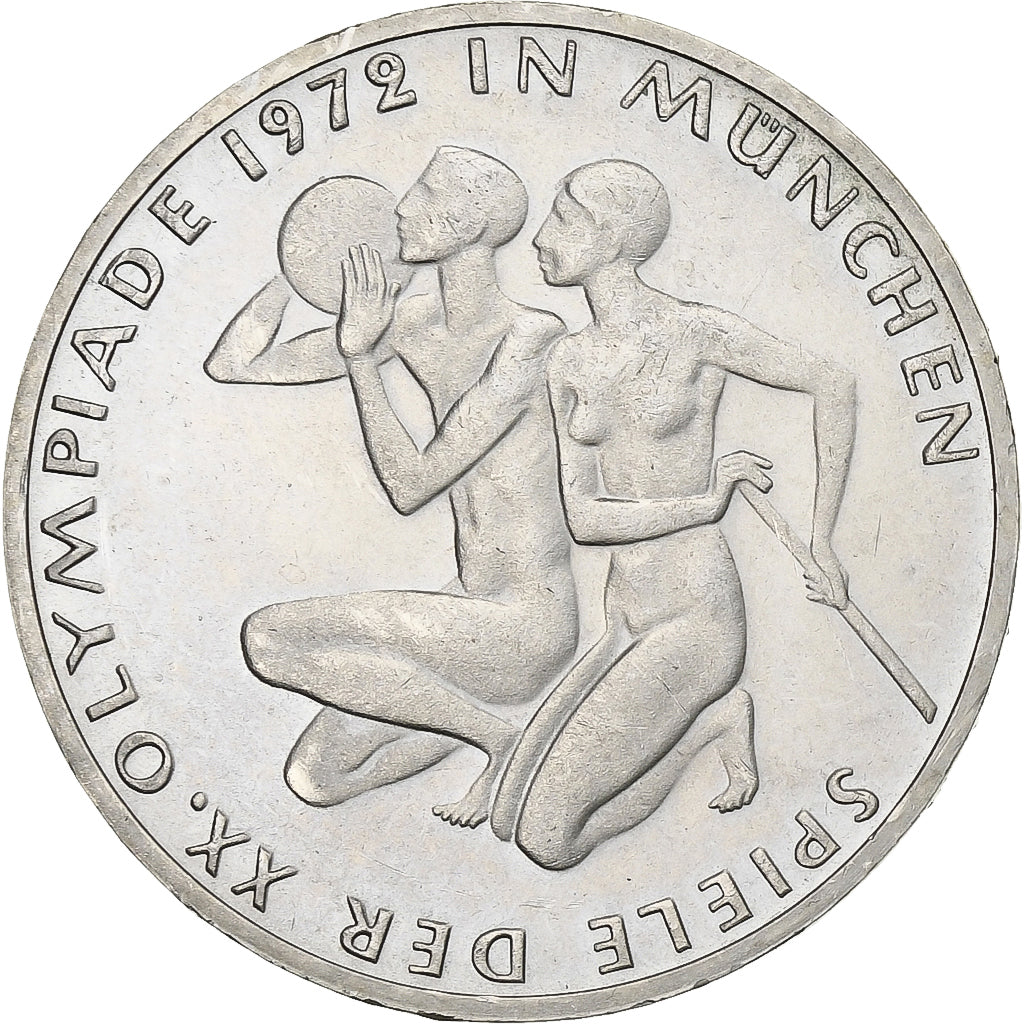 Moneta, GERMANIA - REPUBBLICA FEDERALE, 10 Mark, 1972, Stuttgart, SPL, Argento