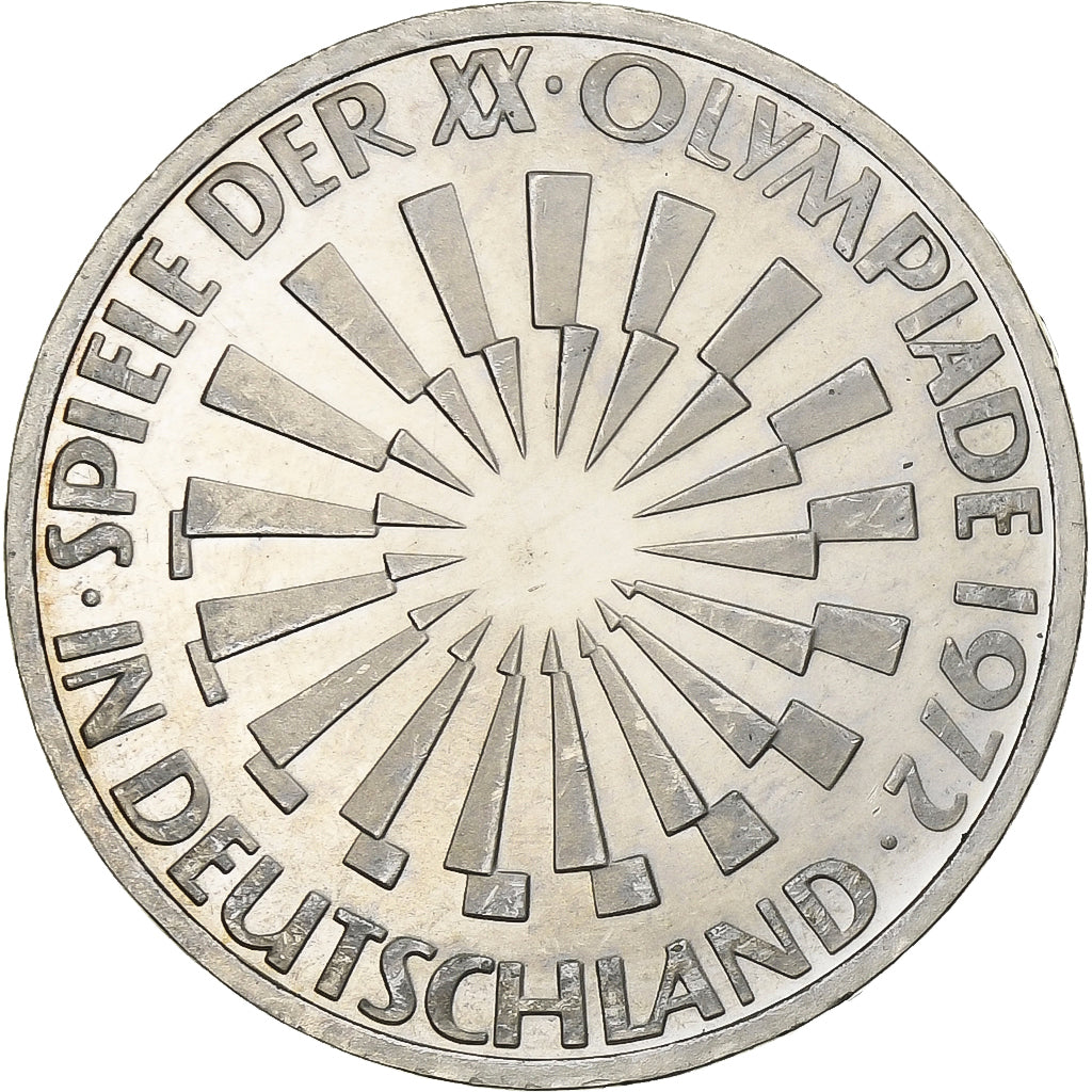 ALEMANHA - REPÚBLICA FEDERAL, 10 Mark, 1972, Stuttgart, Prata, MS(60-62)