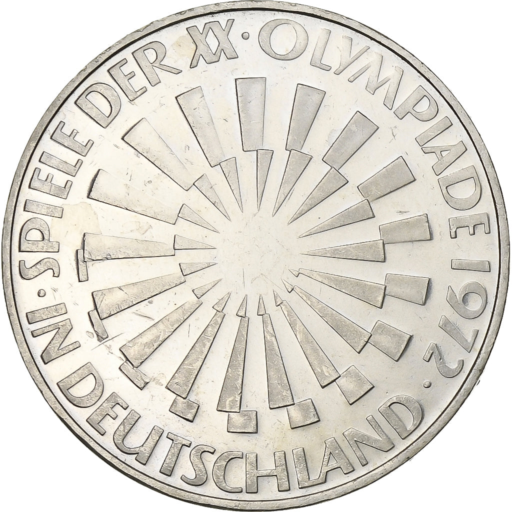 Coin, GERMANY - FEDERAL REPUBLIC, 10 Mark, 1972, Munich, MS(63), Silver, KM:130