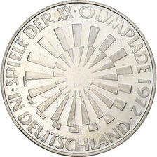 Moneda, ALEMANIA - REPÚBLICA FEDERAL, 10 Mark, 1972, Munich, SC, Plata, KM:130