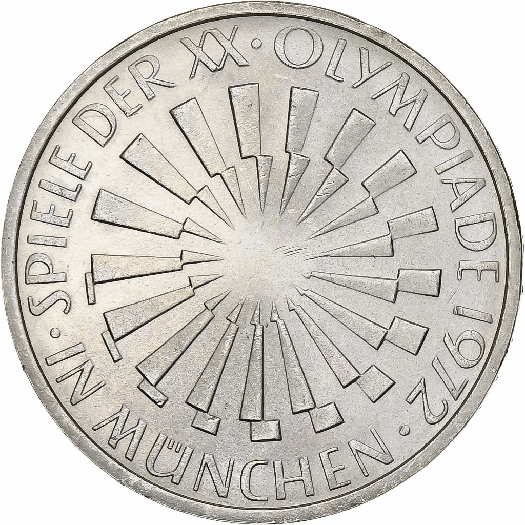 GERMANIA - REPUBBLICA FEDERALE, 10 Mark, 1972, Stuttgart, Argento, SPL-, KM:130