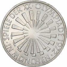 GERMANY - FEDERAL REPUBLIC, 10 Mark, 1972, Stuttgart, Silver, AU(55-58), KM:130
