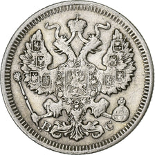 Monnaie, Russie, Nicholas II, 20 Kopeks, 1916, TTB, Argent, KM:22a.2