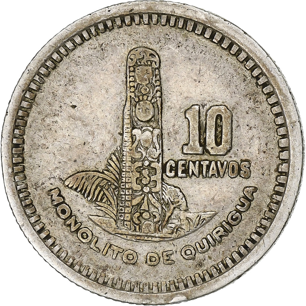Guatemala, 10 Centavos, 1953, Silver, EF(40-45), KM:256.1