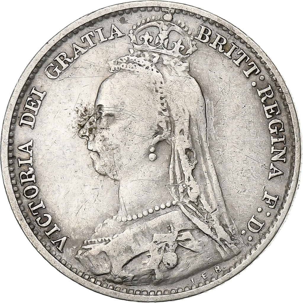 Großbritannien, Victoria, 6 Pence, 1892, SS, Silber, KM:760