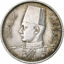 Monnaie, Égypte, Farouk, 2 Piastres, 1937/AH1356, British Royal Mint, TB+