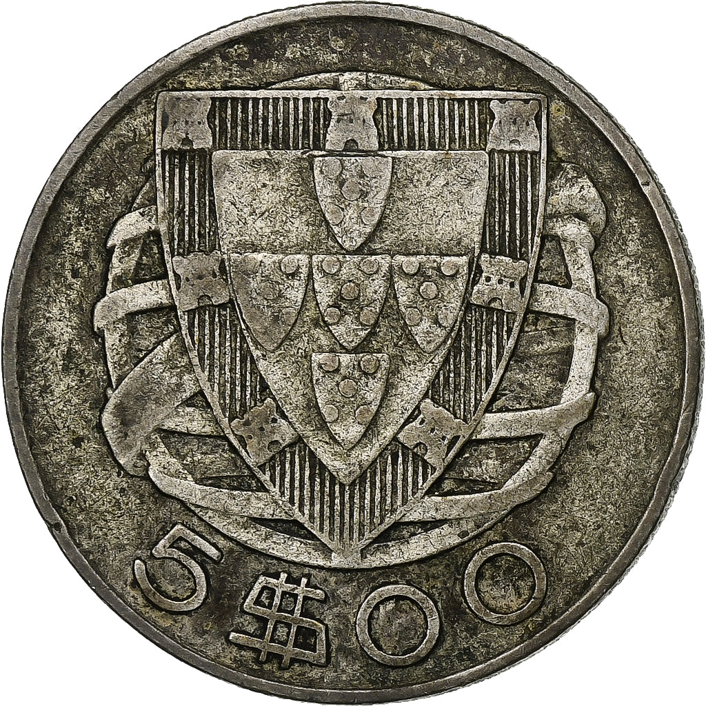 Monnaie, Portugal, 5 Escudos, 1948, TTB, Argent, KM:581