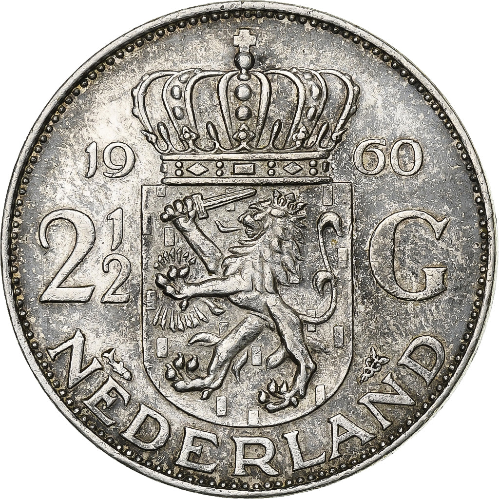 Pays-Bas, 2-1/2 Gulden, 1960, Argent, TTB+