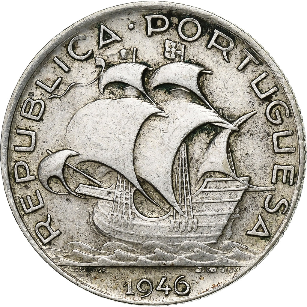 Monnaie, Portugal, 2-1/2 Escudos, 1946, TTB, Argent, KM:580