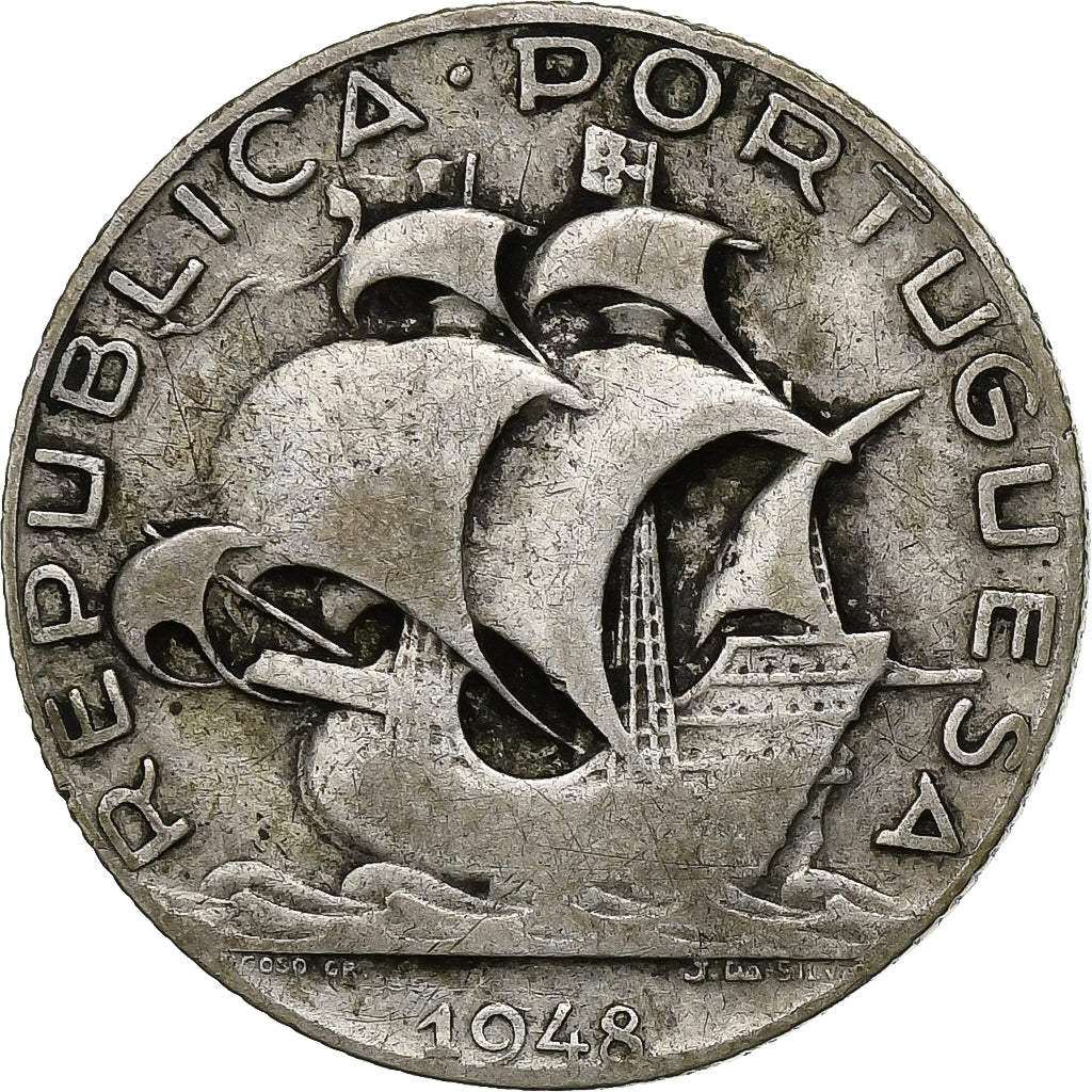 Portugal, 2-1/2 Escudos, 1948, Argent, TB+, KM:580
