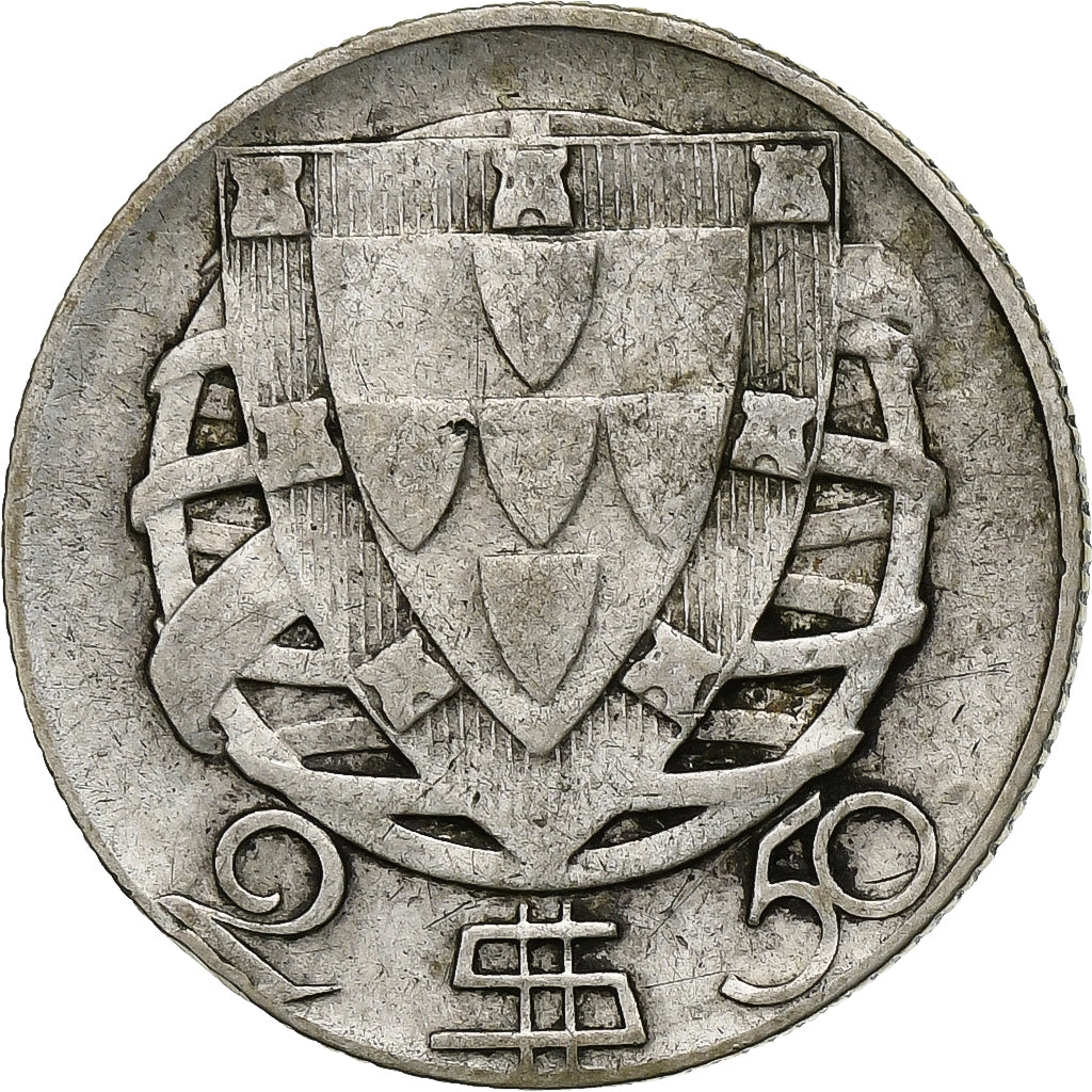 Portugal, 2-1/2 Escudos, 1948, Argent, TB+, KM:580