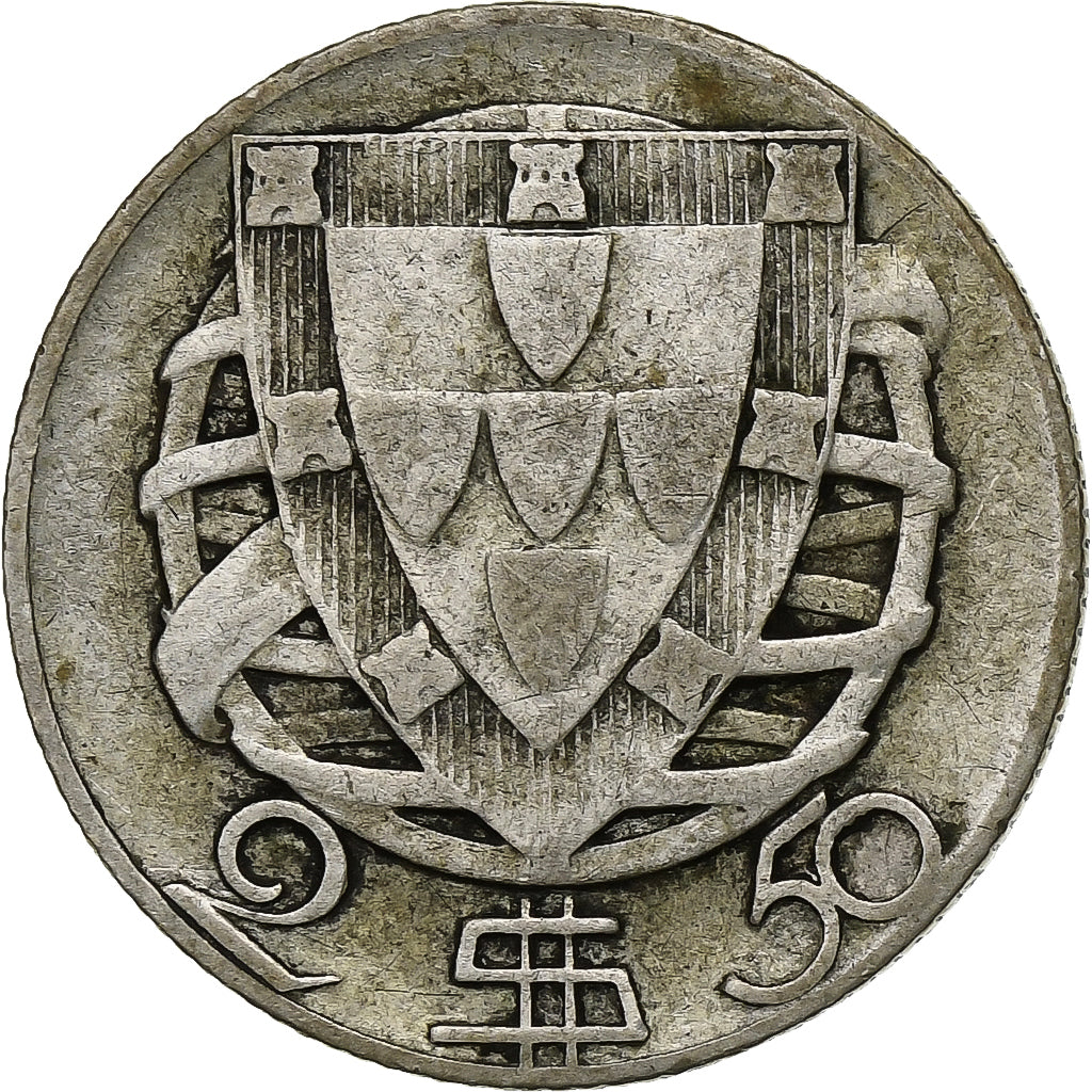 Portugal, 2-1/2 Escudos, 1943, Argent, TTB+, KM:580