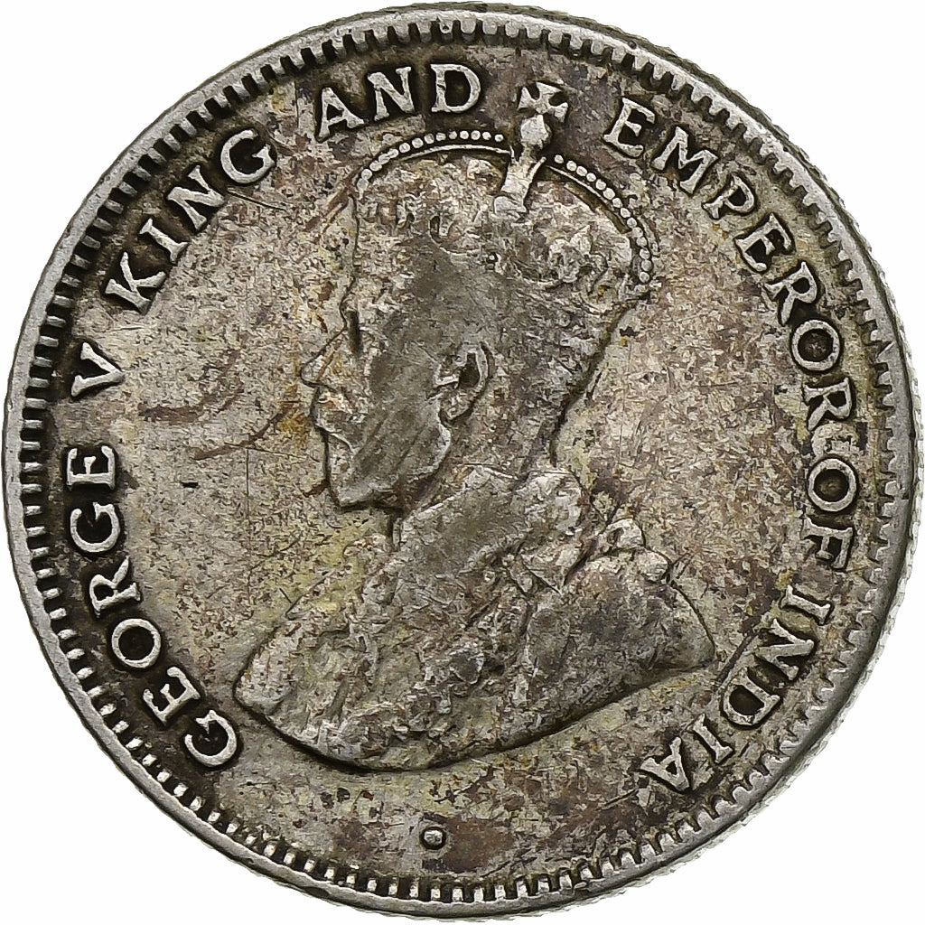 Coin, Ceylon, George V, 25 Cents, 1920, EF(40-45), Silver, KM:105a