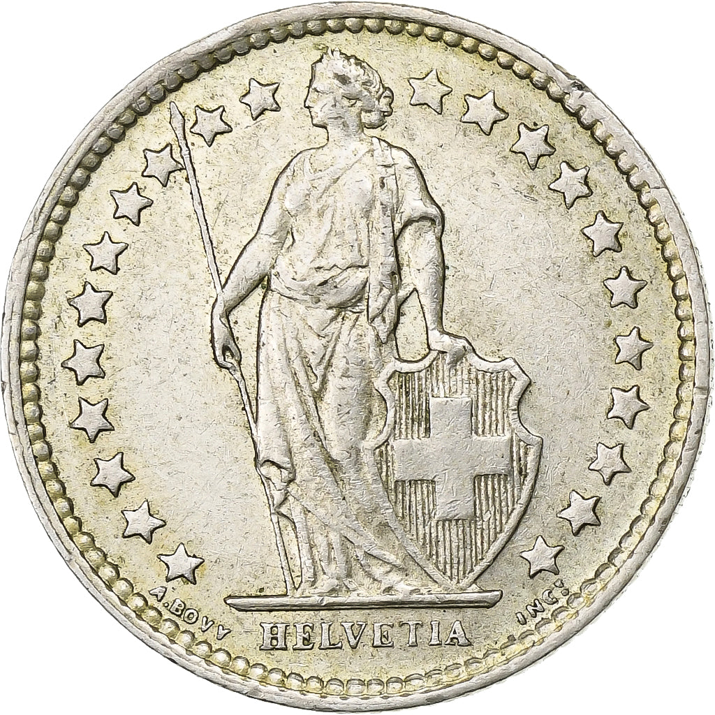 Svizzera, 1/2 Franc, 1958, Bern, BB+, Argento, KM:23