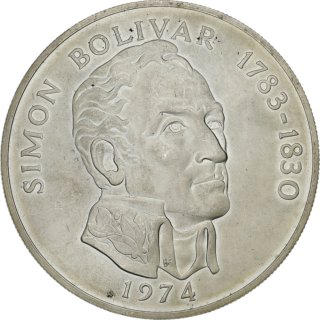 Coin, Panama, 20 Balboas, 1974, U.S. Mint, AU(50-53), Silver, KM:31