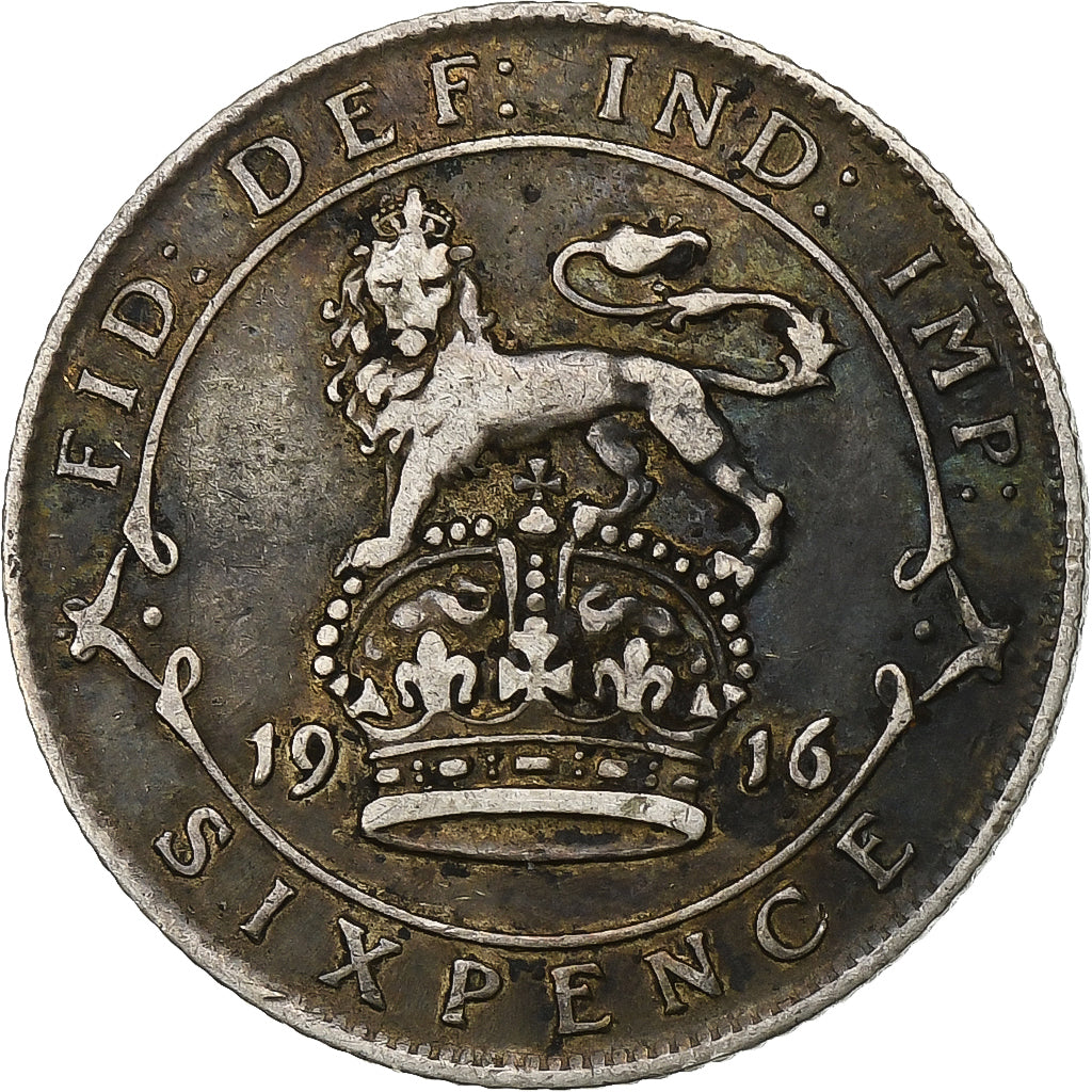 Grande-Bretagne, George V, 6 Pence, 1916, Argent, TTB, KM:815