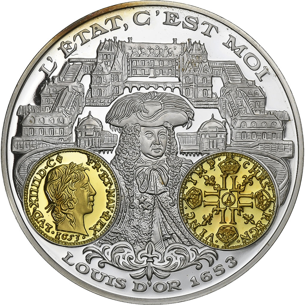 França, medalha, 2000 Ans d'Histoire Monétaire, Louis d'Or, MS(65-70), Prata