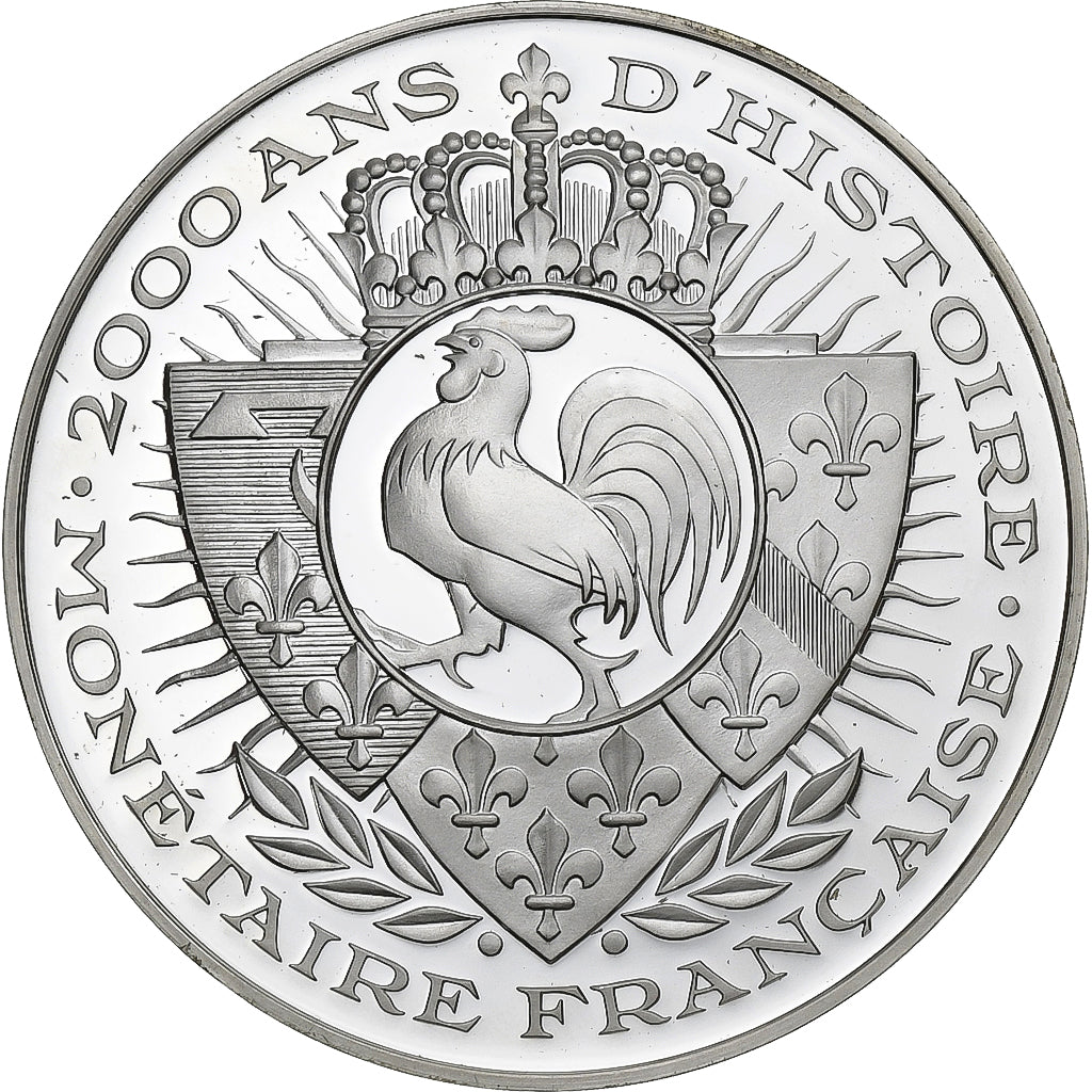 França, medalha, 2000 Ans d'Histoire Monétaire, Louis d'Or, MS(65-70), Prata