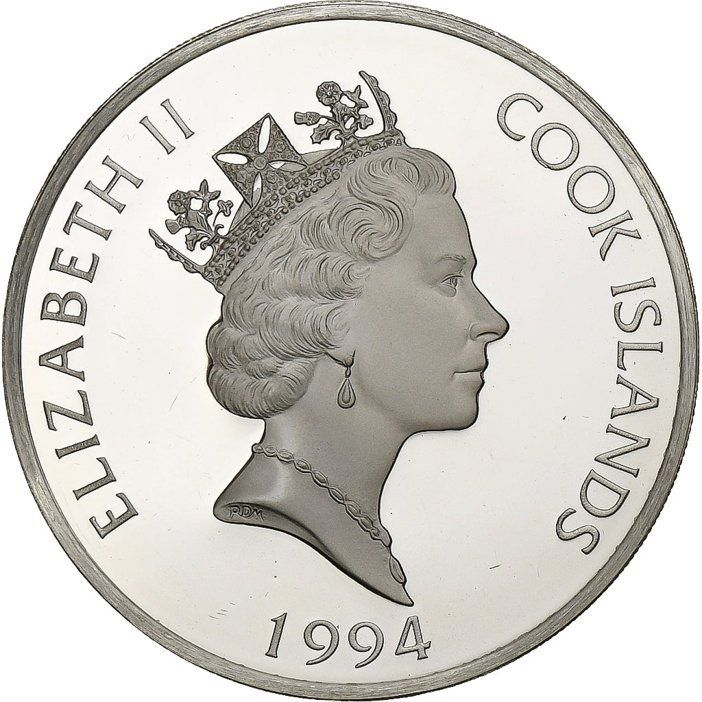Ilhas Cook, Elizabeth II, 10 Dollars, 1994, Franklin Mint, BE, Prata, MS(63)