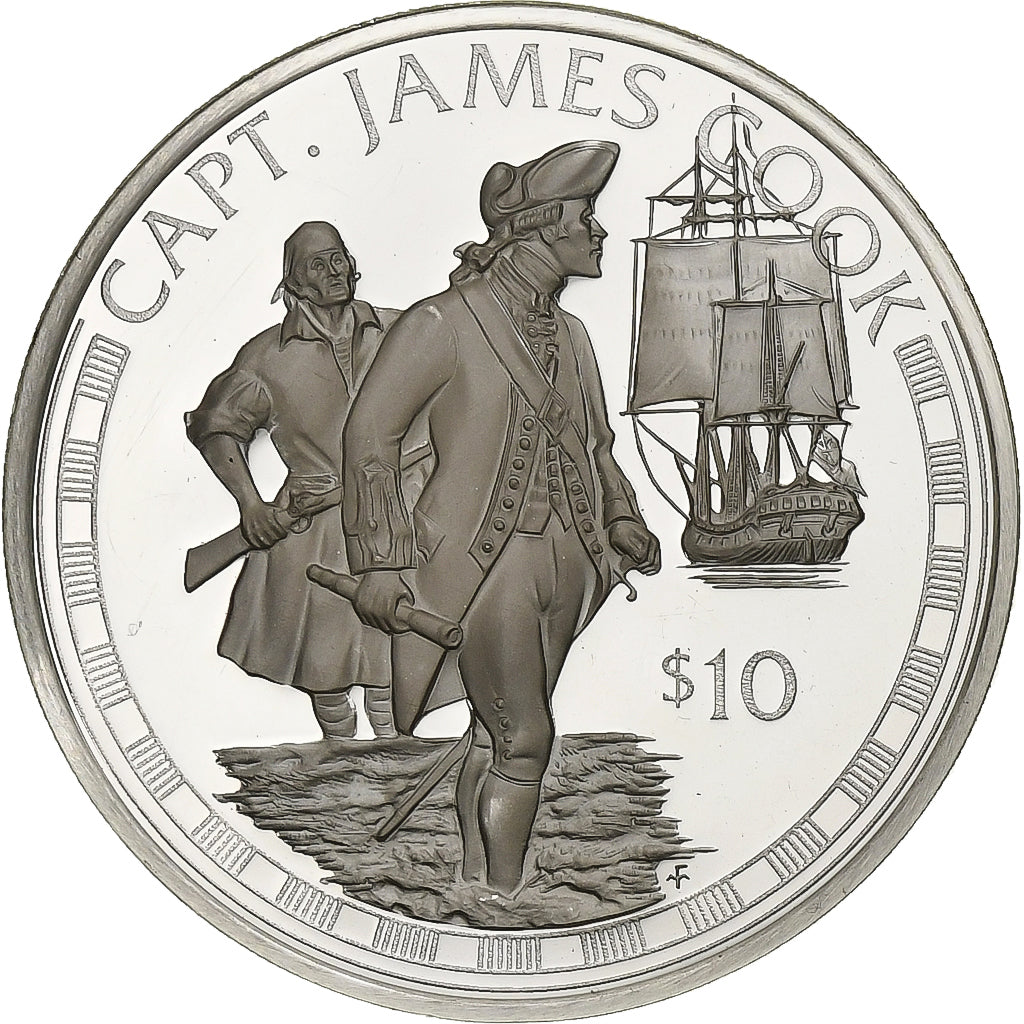 Ilhas Cook, Elizabeth II, 10 Dollars, 1994, Franklin Mint, BE, Prata, MS(63)