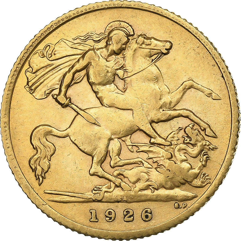 SOUTH AFRICA, 1/2 Sovereign, 1926, Pretoria, KM #20, AU(55-58), Gold, 3.97