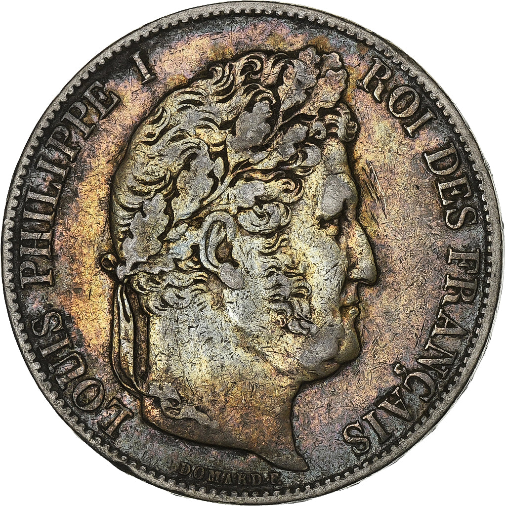 Moneta, Francja, Louis-Philippe, 5 Francs, 1844, Paris, AU(50-53), Srebro