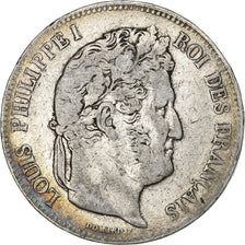 Coin, France, Louis-Philippe, 5 Francs, 1835, Lyon, VF(30-35), Silver, KM:749.4